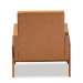 Baxton Studio Perris Mid-Century Modern Tan Faux Leather Upholstered and Walnut Brown Finished Wood Lounge Chair - BSOBBT8042-Tan/Walnut-CC