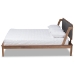 Baxton Studio Helsa Mid-Century Modern Dark Grey Fabric Upholstered and Walnut Finished Full Size Platform Bed - BSOMG0047-5-Dark Grey/Ash Walnut-Full
