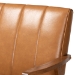 Baxton Studio Nikko Mid-century Modern Tan Faux Leather Upholstered and Walnut Brown finished Wood 3-Piece Living Room Set - BSOBBT8011A2-Tan 3PC Set
