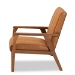 Baxton Studio Nikko Mid-century Modern Tan Faux Leather Upholstered and Walnut Brown finished Wood Lounge Chair - BSOBBT8011A2-Tan Chair