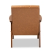 Baxton Studio Nikko Mid-century Modern Tan Faux Leather Upholstered and Walnut Brown finished Wood Lounge Chair - BSOBBT8011A2-Tan Chair