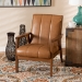 Baxton Studio Nikko Mid-century Modern Tan Faux Leather Upholstered and Walnut Brown finished Wood Lounge Chair - BSOBBT8011A2-Tan Chair