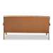 Baxton Studio Nikko Mid-century Modern Tan Faux Leather Upholstered and Walnut Brown finished Wood Sofa - BSOBBT8011A2-Tan Sofa