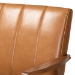 Baxton Studio Nikko Mid-century Modern Tan Faux Leather Upholstered and Walnut Brown finished Wood Sofa - BSOBBT8011A2-Tan Sofa