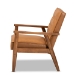 Baxton Studio Sorrento Mid-Century Modern Tan Faux Leather Upholstered and Walnut Brown Finished Wood Lounge Chair - BSOBBT8013-Tan Chair