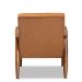Baxton Studio Sorrento Mid-Century Modern Tan Faux Leather Upholstered and Walnut Brown Finished Wood Lounge Chair - BSOBBT8013-Tan Chair