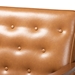 Baxton Studio Sorrento Mid-Century Modern Tan Faux Leather Upholstered and Walnut Brown Finished Wood Loveseat - BSOBBT8013-Tan Loveseat