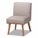 Baxton Studio Odessa Mid-Century Modern Grey Fabric Upholstered and Walnut Brown Finished Wood Dining Chair