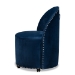 Baxton Studio Bethel Glam and Luxe Navy Blue Velvet Fabric Upholstered Rolling Accent Chair - BSOWS-52226-Navy Blue Velvet-CC