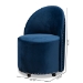 Baxton Studio Bethel Glam and Luxe Navy Blue Velvet Fabric Upholstered Rolling Accent Chair - BSOWS-52226-Navy Blue Velvet-CC