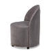 Baxton Studio Bethel Glam and Luxe Grey Velvet Fabric Upholstered Rolling Accent Chair - BSOWS-52226-Grey Velvet-CC