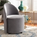 Baxton Studio Bethel Glam and Luxe Grey Velvet Fabric Upholstered Rolling Accent Chair - BSOWS-52226-Grey Velvet-CC