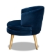 Baxton Studio Baptiste Glam and Luxe Navy Blue Velvet Fabric Upholstered and Gold Finished Wood Accent Chair - BSOWS-14056-Navy Blue Velvet/Gold-CC
