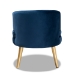 Baxton Studio Baptiste Glam and Luxe Navy Blue Velvet Fabric Upholstered and Gold Finished Wood Accent Chair - BSOWS-14056-Navy Blue Velvet/Gold-CC