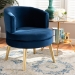 Baxton Studio Baptiste Glam and Luxe Navy Blue Velvet Fabric Upholstered and Gold Finished Wood Accent Chair - BSOWS-14056-Navy Blue Velvet/Gold-CC
