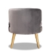 Baxton Studio Baptiste Glam and Luxe Grey Velvet Fabric Upholstered and Gold Finished Wood Accent Chair - BSOWS-14056-Grey Velvet/Gold-CC