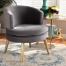 Baxton Studio Baptiste Glam and Luxe Grey Velvet Fabric Upholstered and Gold Finished Wood Accent Chair - BSOWS-14056-Grey Velvet/Gold-CC