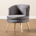 Baxton Studio Baptiste Glam and Luxe Grey Velvet Fabric Upholstered and Gold Finished Wood Accent Chair - BSOWS-14056-Grey Velvet/Gold-CC