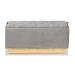 Baxton Studio Powell Glam and Luxe Grey Velvet Fabric Upholstered and Gold PU Leather Storage Ottoman - BSOWS-2019-Grey Velvet/Gold-Otto