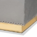 Baxton Studio Powell Glam and Luxe Grey Velvet Fabric Upholstered and Gold PU Leather Storage Ottoman - BSOWS-2019-Grey Velvet/Gold-Otto