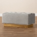 Baxton Studio Powell Glam and Luxe Grey Velvet Fabric Upholstered and Gold PU Leather Storage Ottoman - BSOWS-2019-Grey Velvet/Gold-Otto