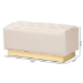 Baxton Studio Powell Glam and Luxe Beige Velvet Fabric Upholstered and Gold PU Leather Storage Ottoman - BSOWS-2019-Beige Velvet/Gold-Otto