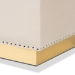 Baxton Studio Powell Glam and Luxe Beige Velvet Fabric Upholstered and Gold PU Leather Storage Ottoman - BSOWS-2019-Beige Velvet/Gold-Otto