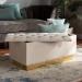 Baxton Studio Powell Glam and Luxe Beige Velvet Fabric Upholstered and Gold PU Leather Storage Ottoman - BSOWS-2019-Beige Velvet/Gold-Otto