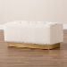 Baxton Studio Powell Glam and Luxe Beige Velvet Fabric Upholstered and Gold PU Leather Storage Ottoman - BSOWS-2019-Beige Velvet/Gold-Otto