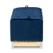 Baxton Studio Powell Glam and Luxe Navy Blue Velvet Fabric Upholstered and Gold PU Leather Storage Ottoman - BSOWS-2019-Navy Blue Velvet/Gold-Otto