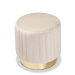 Baxton Studio Kirana Glam and Luxe Beige Velvet Fabric Upholstered and Gold PU Leather Ottoman - BSOWS-20352-Beige Velvet/Gold-Otto