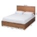 Baxton Studio Aras Modern and Contemporary Transitional Ash Walnut Brown Finished Wood Full Size 3-Drawer Platform Storage Bed - BSOAras-Ash Walnut-Full