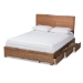 Baxton Studio Aras Modern and Contemporary Transitional Ash Walnut Brown Finished Wood Full Size 3-Drawer Platform Storage Bed - BSOAras-Ash Walnut-Full