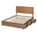 Baxton Studio Aras Modern and Contemporary Transitional Ash Walnut Brown Finished Wood Full Size 3-Drawer Platform Storage Bed - BSOAras-Ash Walnut-Full