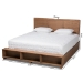 Baxton Studio Tamsin Modern Transitional Ash Walnut Brown Finished Wood King Size 4-Drawer Platform Storage Bed with Built-In Shelves - BSOTamsin-Ash Walnut-King