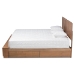 Baxton Studio Tamsin Modern Transitional Ash Walnut Brown Finished Wood King Size 4-Drawer Platform Storage Bed with Built-In Shelves - BSOTamsin-Ash Walnut-King