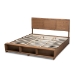 Baxton Studio Tamsin Modern Transitional Ash Walnut Brown Finished Wood King Size 4-Drawer Platform Storage Bed with Built-In Shelves - BSOTamsin-Ash Walnut-King