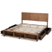 Baxton Studio Tamsin Modern Transitional Ash Walnut Brown Finished Wood King Size 4-Drawer Platform Storage Bed with Built-In Shelves - BSOTamsin-Ash Walnut-King