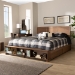 Baxton Studio Tamsin Modern Transitional Ash Walnut Brown Finished Wood King Size 4-Drawer Platform Storage Bed with Built-In Shelves - BSOTamsin-Ash Walnut-King