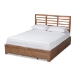 Baxton Studio Piera Modern and Contemporary Transitional Ash Walnut Brown Finished Wood Full Size 3-Drawer Platform Storage Bed