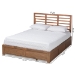 Baxton Studio Piera Modern and Contemporary Transitional Ash Walnut Brown Finished Wood Full Size 3-Drawer Platform Storage Bed - BSOPiera-Ash Walnut-Full