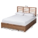 Baxton Studio Piera Modern and Contemporary Transitional Ash Walnut Brown Finished Wood Full Size 3-Drawer Platform Storage Bed - BSOPiera-Ash Walnut-Full