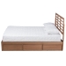 Baxton Studio Piera Modern and Contemporary Transitional Ash Walnut Brown Finished Wood Full Size 3-Drawer Platform Storage Bed - BSOPiera-Ash Walnut-Full