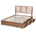Baxton Studio Piera Modern and Contemporary Transitional Ash Walnut Brown Finished Wood Full Size 3-Drawer Platform Storage Bed - BSOPiera-Ash Walnut-Full