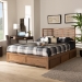 Baxton Studio Piera Modern and Contemporary Transitional Ash Walnut Brown Finished Wood Full Size 3-Drawer Platform Storage Bed - BSOPiera-Ash Walnut-Full