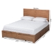 Baxton Studio Lisa Modern and Contemporary Transitional Ash Walnut Brown Finished Wood Full Size 3-Drawer Platform Storage Bed - BSOLisa-Ash Walnut-Full