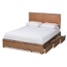 Baxton Studio Lisa Modern and Contemporary Transitional Ash Walnut Brown Finished Wood Full Size 3-Drawer Platform Storage Bed - BSOLisa-Ash Walnut-Full