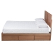 Baxton Studio Lisa Modern and Contemporary Transitional Ash Walnut Brown Finished Wood Full Size 3-Drawer Platform Storage Bed - BSOLisa-Ash Walnut-Full