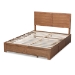 Baxton Studio Lisa Modern and Contemporary Transitional Ash Walnut Brown Finished Wood Full Size 3-Drawer Platform Storage Bed - BSOLisa-Ash Walnut-Full