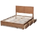 Baxton Studio Lisa Modern and Contemporary Transitional Ash Walnut Brown Finished Wood Full Size 3-Drawer Platform Storage Bed - BSOLisa-Ash Walnut-Full